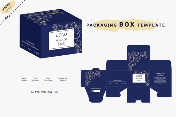 3D Box Packaging Design for Perfume Luxury: A Graphics Asset That Elevates Branding