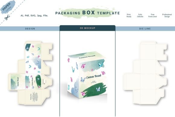 3D Box Packaging Design Template for Boxes Amp Graphics