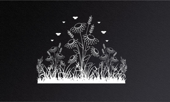 3D Flower Wall Papercut Design: A Versatile Graphic for Crafts and Creative Projects