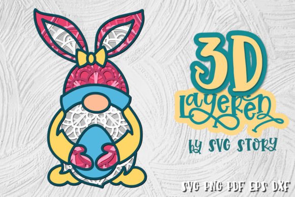 3D Gnome Easter SVG Design for Laser Cutting in Spring Amp Projects