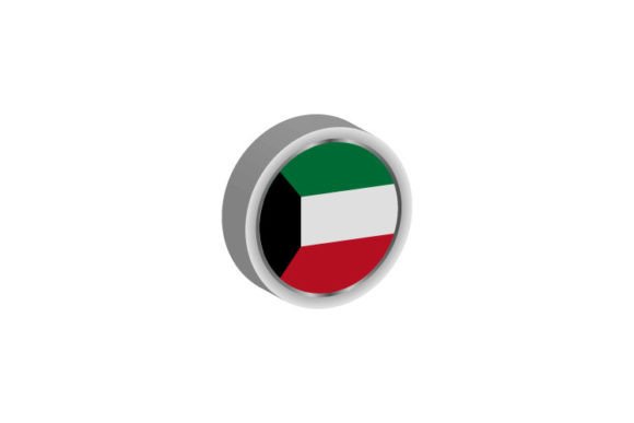 3D Kuwait Flag Emblem Vector Design Review for Embroidery Projects