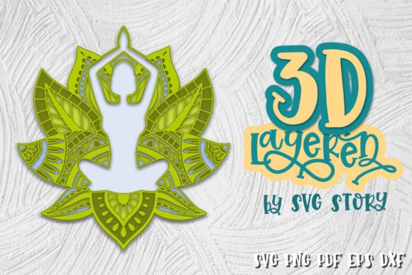 3D Mandala 04 Layered Design SVG Yoga for Laser Cutting Wall Decor