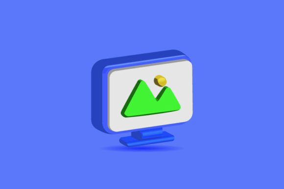 3D Monitor with Image Design Vector: A Polished Graphic for Creative Projects