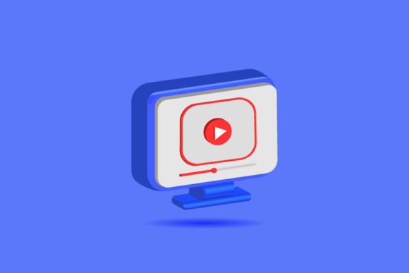 3D Monitor with Streaming Video Design: A Modern Graphic for Handmade Projects