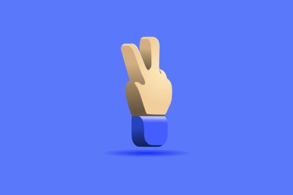 3D Peace Hand Design Vector for Crafting and Print Projects