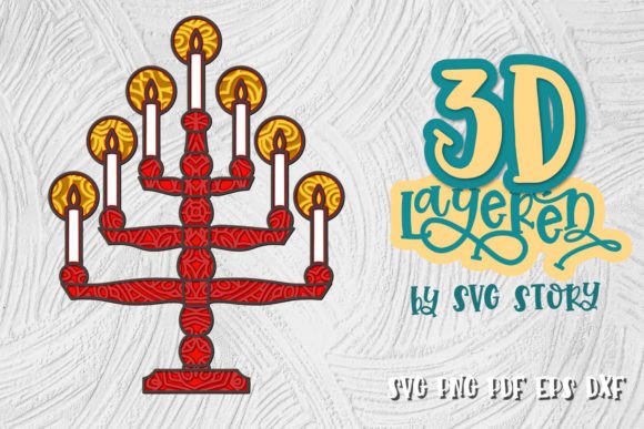 3D Scandinavian Candles Christmas Design for Laser Cutting Projects