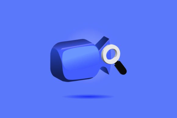 3D Search Videos Design Vector: A Modern Illustration for Small Business Branding