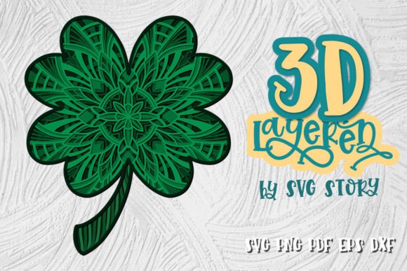 3D Shamrock Layered Design for Laser Cutting and Signs
