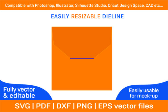 Creative Envelope Dieline Template Design for Print Templates & Graphics