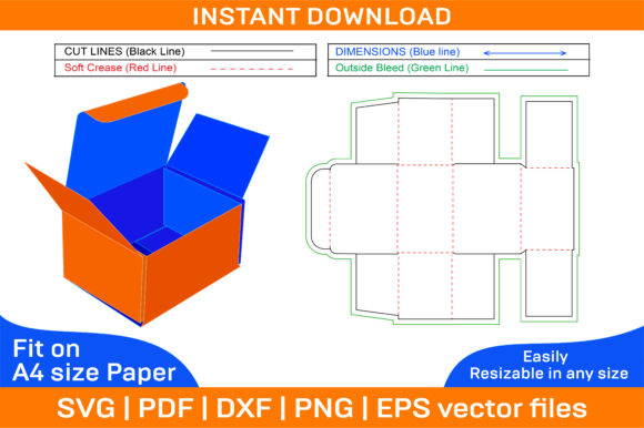 Creative Indestructo Mailer Box Dieline Graphics and Print Templates