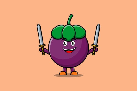 Cute Cartoon Mangosteen Character Graphics and Illustrations Review