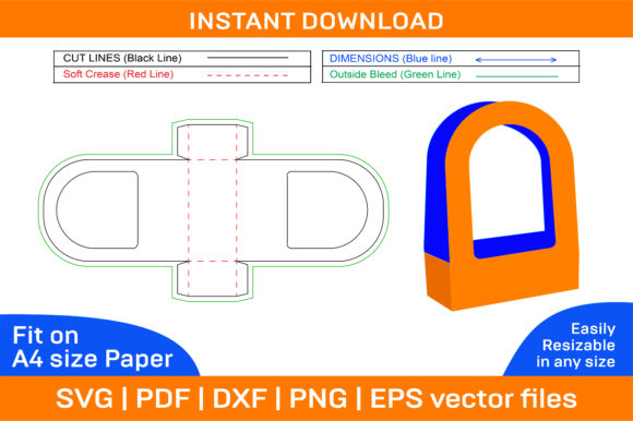 Flower Carry Beg, Flower Gift Box Graphics and Print Templates