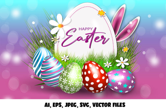 Happy Easter Design Template with 3D Egg: A Versatile Graphic for Seasonal Projects