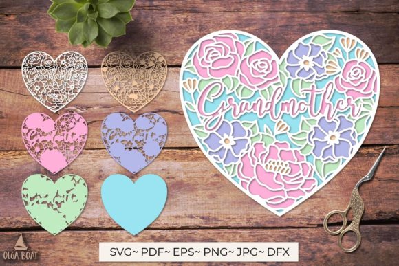 Heart with Grandmother: A 3D Graphic Design Asset for Crafts and Content Creators
