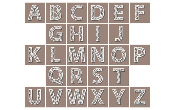 Laser Paper Cut Alphabet Graphics for Crafts and Commercial Use