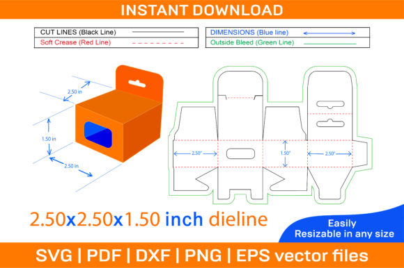 Mobile Charger Snap Bottom Lock Box Graphics and Print Templates
