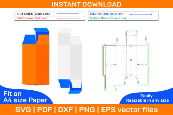 Reverse Tuck End Square Folding Box Graphics Freebies