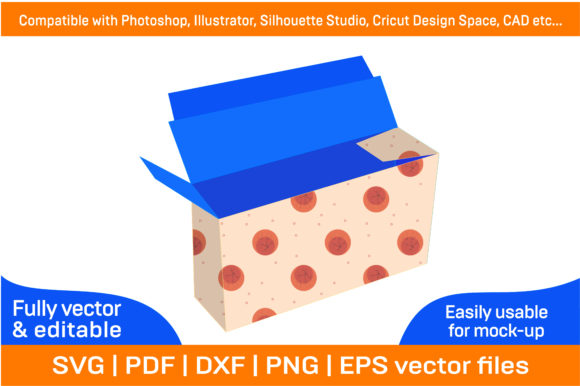 Shipping Cardboard Cartoon Box Die Cut Graphics and Print Templates