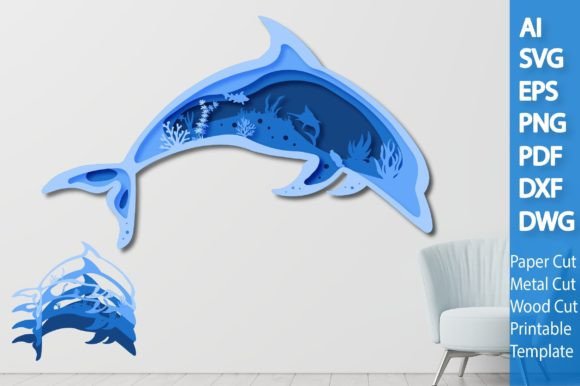 Summer Dolphin Deep Sea Paper Laser Cut 3D Shadowbox Design Review